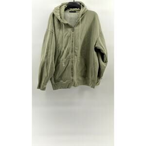 BRANDY MELVILLE Women's Light Green Oversized Long Sleeve Zip-Up Sweater SZ OS